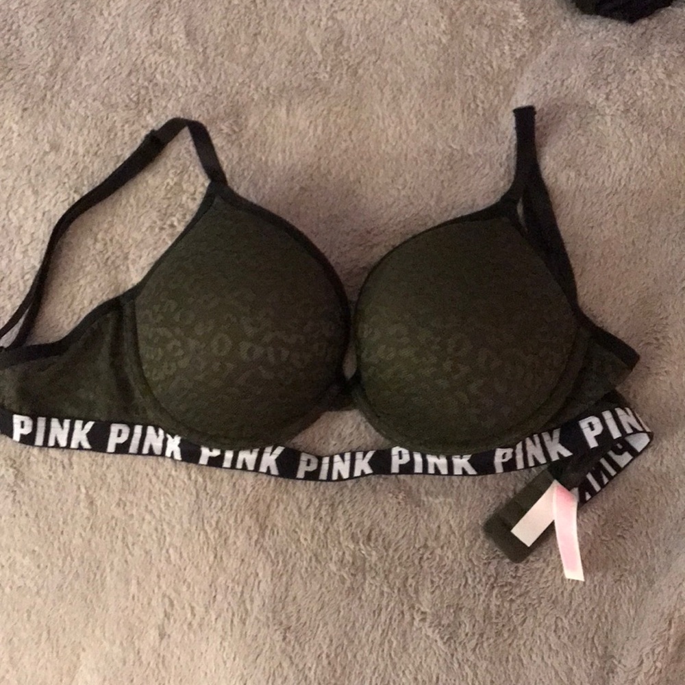Green leopard Push up bra